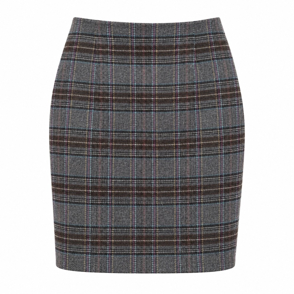 Boden British Tweed by MOON Plaid Wool Pencil Skirt Womens 10R academia preppy